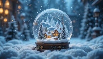 Magical Snow Globe Winter Scene