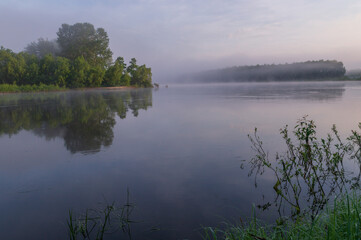 fog on the lake