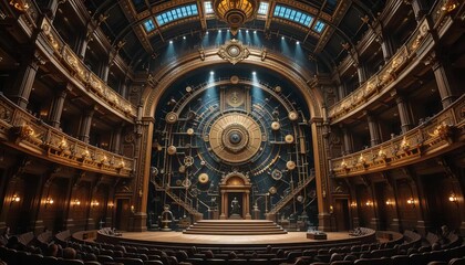 Obraz premium Steampunk Opera House with Mechanical Stage