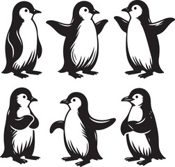 Naklejka premium the art of penguin silhouette victor design image isolated on the white background.