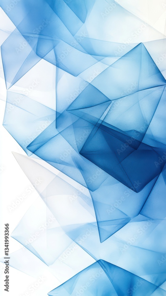 Wall mural abstract blue geometry: a captivating abstract composition of overlapping geometric shapes in varyin