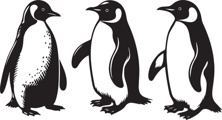 Naklejka premium the art of penguin silhouette victor design image isolated on the white background.