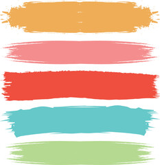 A collection of Different Colored Vector Grunge Texture Brush Stroke Backgrounds. Hand-drawn vector 02