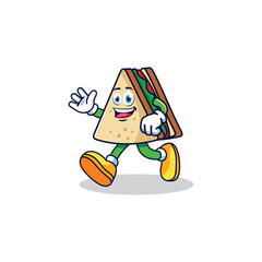 Cute sandwich character mascot illustration