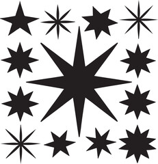 Obraz premium the art of star silhouette victor design image isolated on the white background.