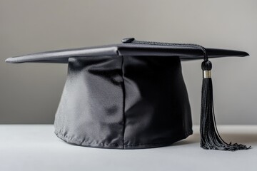 A Close Up View Of A Black Graduation Mortarboard