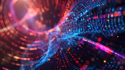 Obraz premium Visualizing Quantum Computing Through Futuristic Graphics and Complex Phenomena
