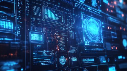 Obraz premium AI-Powered Futuristic Cyber Defense Firewall Image