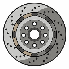 Brake Disc on a White Background