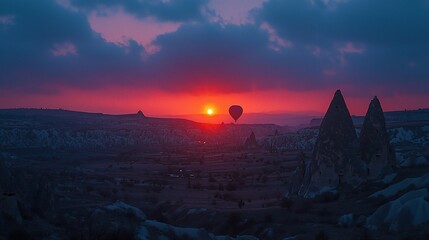 Cappadocia sunrise hot air balloon flight over fairy chimneys