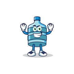Cute water gallon character mascot illustration