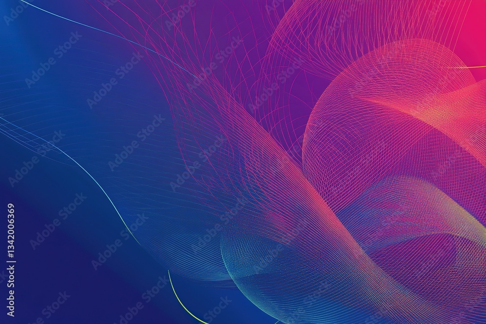 Poster abstract flow background with smooth gradient colors and flowing curves and lines