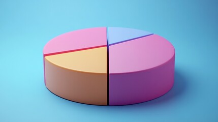 Obraz premium Minimalist pie chart design segmented sections clean lines and pastel tones modern and typographically neutral for sleek data presentation