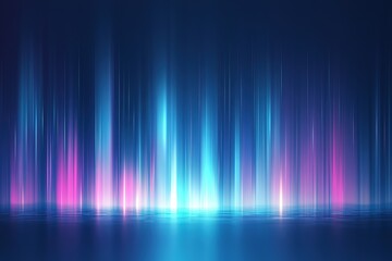 Fototapeta premium Abstract blue and purple light beams reflecting off a glossy surface in the dark