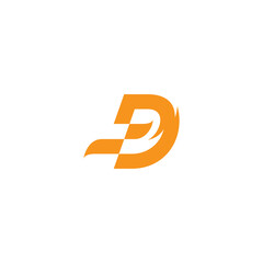 D logo with flat vector design concept