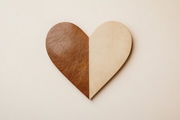 Minimalist Geometric Heart in Brown & Beige &ndash; Flat Lay