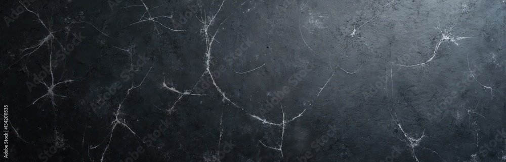 Poster top-down close-up of scratched black chalkboard surface with white residue. dark rustic grunge mater