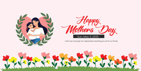 Mother day greeting card banner design vector