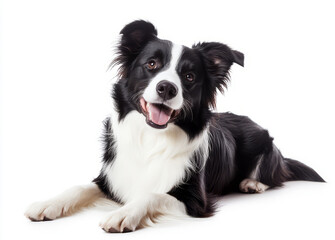 Fototapeta premium Happy Black and White Border Collie Resting