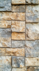 Fototapeta premium Textured stone wall with varied natural colors and patterns