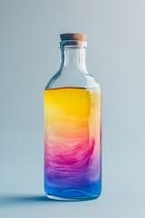 Colorful Liquid in Glass Bottle