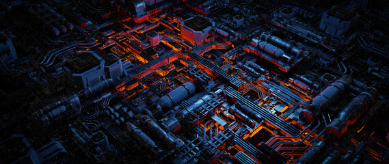 Abstract Circuitry: A Futuristic Digital Landscape