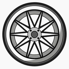 Wheel Rim on a White Background