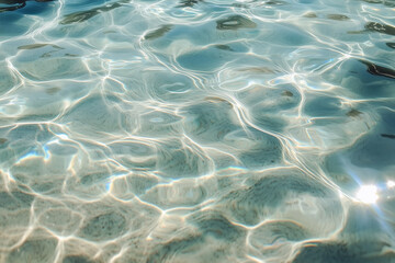Abstract water surface with sun reflection creating intricate patterns