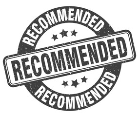recommended stamp. recommended label. round grunge sign
