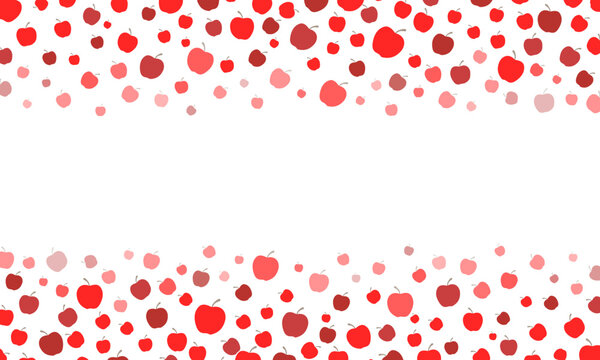 Falling Red Apples Border Frame Background