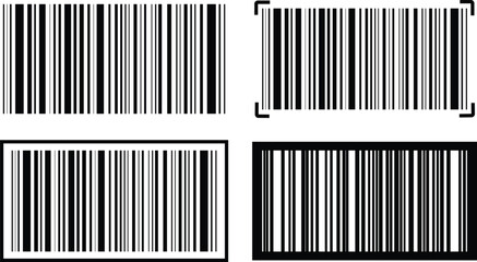 Barcode scanner code icon in flat set Digital scanning code. isolated on transparent background.