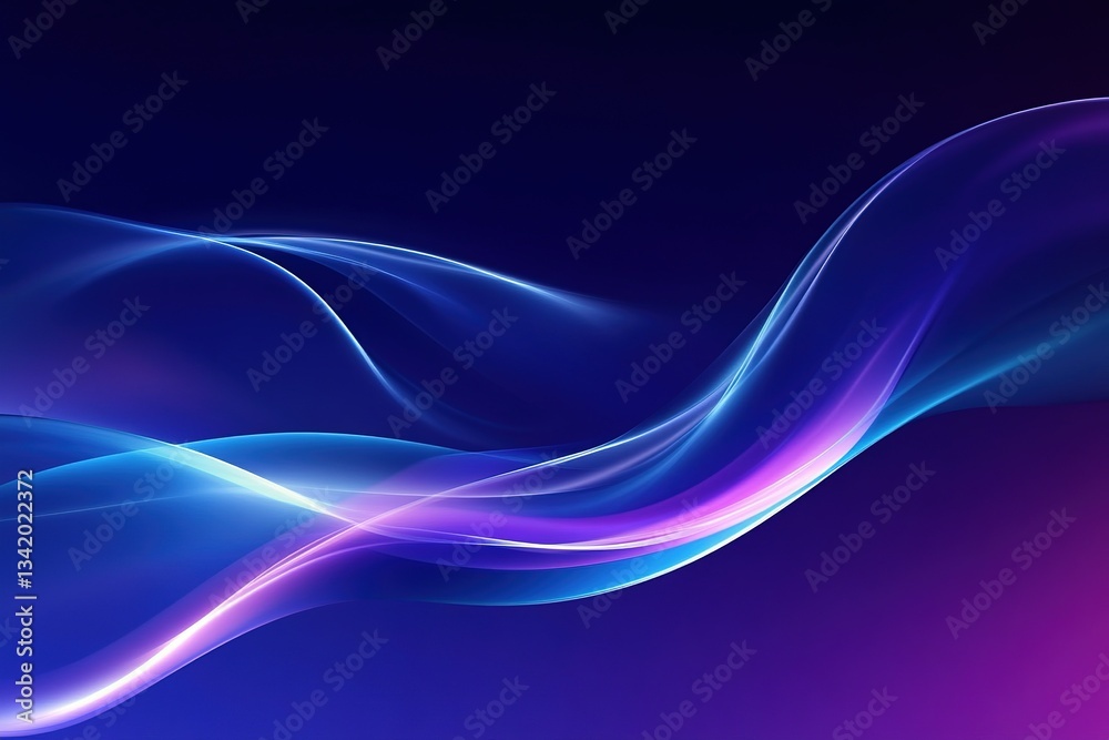 Poster abstract flowing lines with gradient blues and purples creating an energetic background