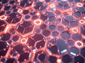 Fototapeta premium Hexagonal abstract background. Hexagon futuristic modern technology background illustration. Honeycomb texture grid. Digital hi-tech concept background. Wallpaper surface. For banner and more