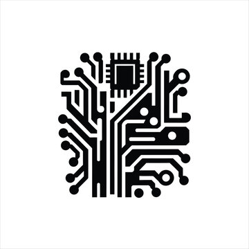 recommend clip art: circuit board vector silhouette line art illustration