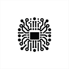 circuit board vector silhouette line art illustration
