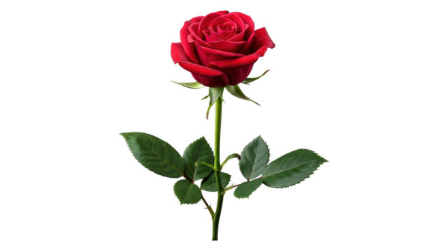 red rose isolated on transparent background