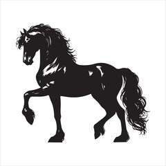 Obraz premium black silhouette of a standing horse