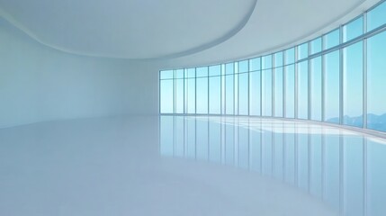 Fototapeta premium Panoramic Office Space with Mountain View