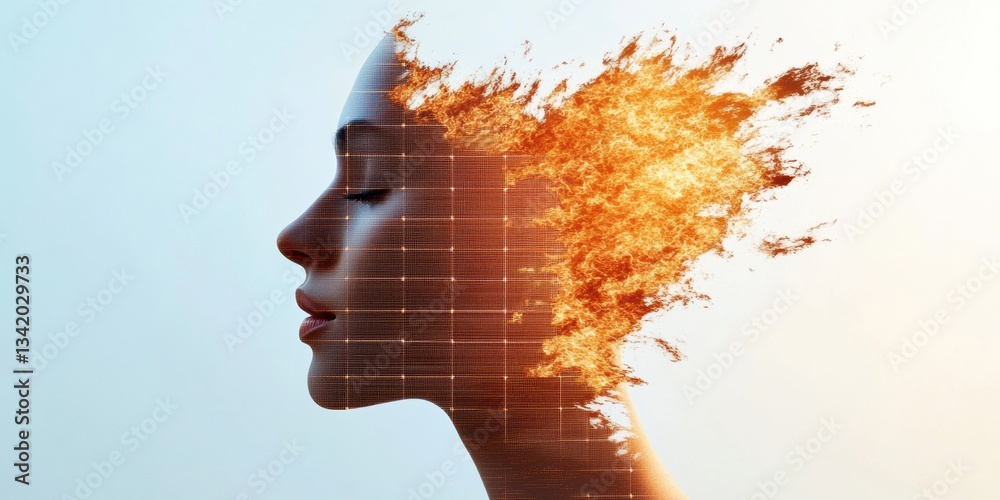 Poster AI Fusion Transformative Digital Consciousness - Breakthrough Neural Interface Visualization for Next-Gen Tech Innovation and Cognitive Expansion