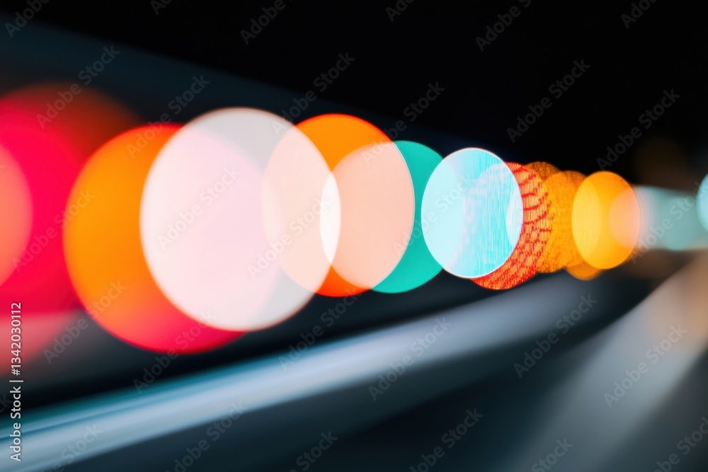 Poster Vibrant Bokeh Blurred Motion Design Innovative Digital Aesthetic Exploring Color Dynamics and Visual Perception in Modern Creative Technology