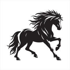 black silhouette of a standing horse