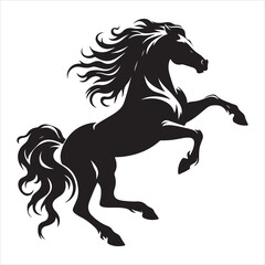 black silhouette of a standing horse