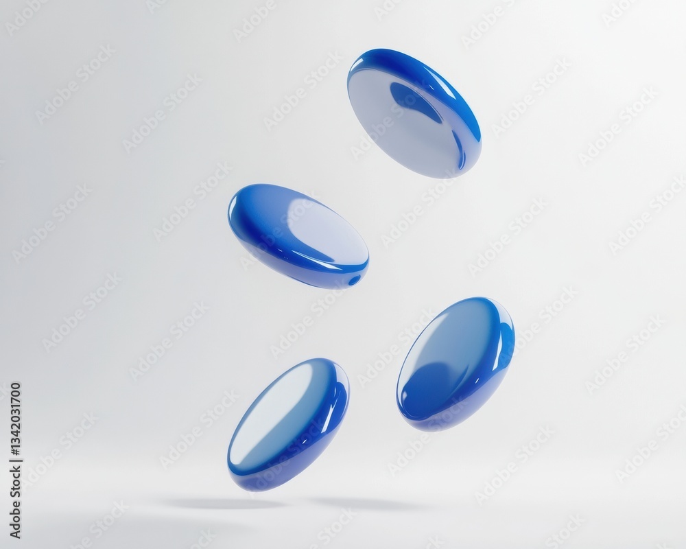 Leinwandbilder Immersive UX Design Floating Blue Interactive Rating Buttons - Minimalist Digital Feedback Innovation for Next-Gen User Experience Interfaces