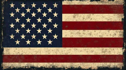 Naklejka premium American flag on a dark blue background with copy space, symbolizing patriotism, freedom, and the United States of America. Ideal for national holidays, historical events, or patriotic projects.