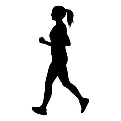 Female Runner Silhouette - Fitness and Running Concept