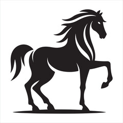 Obraz premium black silhouette of a standing horse