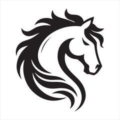 Obraz premium black silhouette of a standing horse