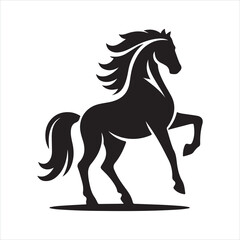 Obraz premium black silhouette of a standing horse
