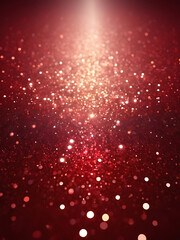Obraz premium Deep Red and Gold Glitter Bokeh Background – Luxurious Sparkling Light Effect