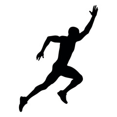 Sprinting Male Athlete in Motion - Fitness Silhouette Graphic